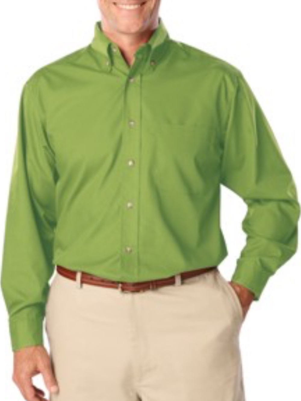 Michael Kors Men’s Long Sleeve Button-Down Shirt - Bright Green